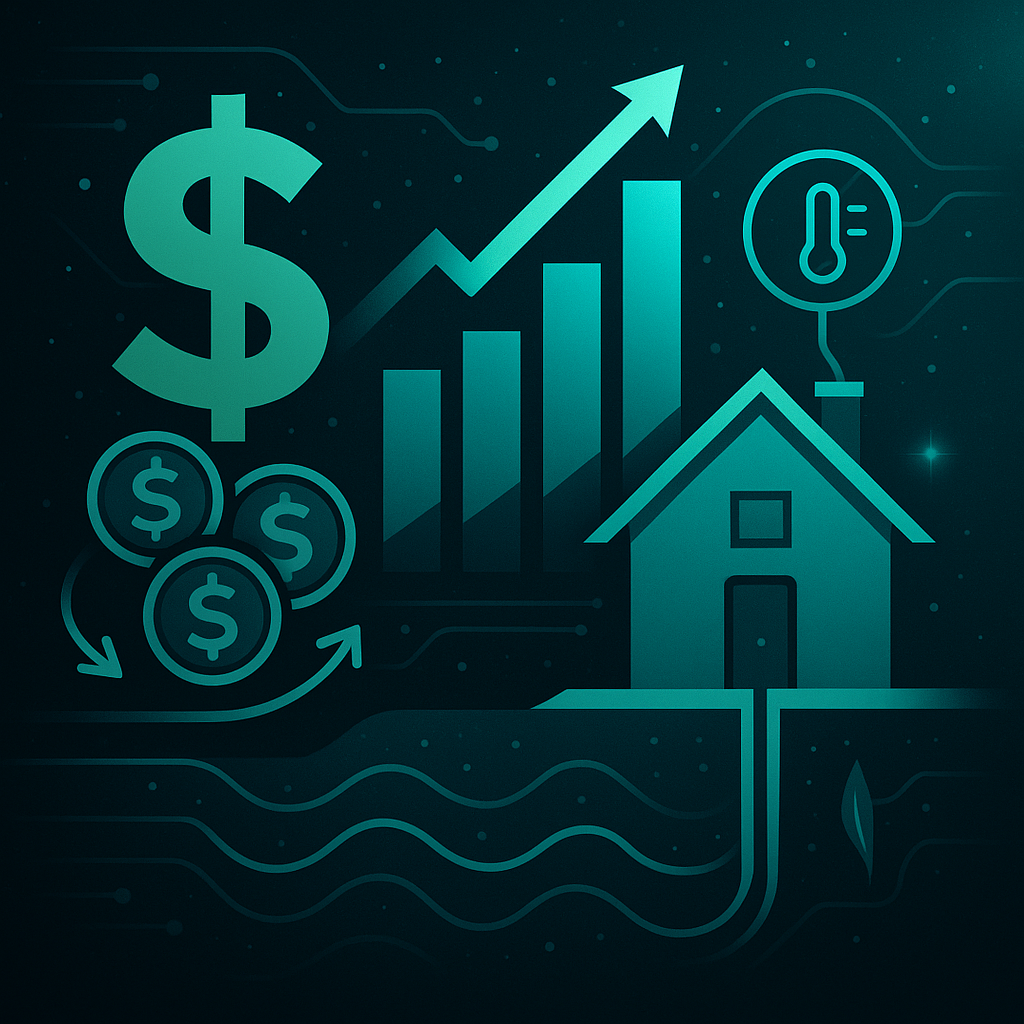 Geothermal financial benefit illustration